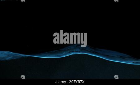 Abstract splashing water wave isolated on black background Stock Photo