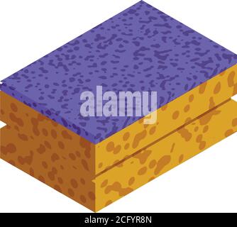 Cleaning sponge icon. Isometric of cleaning sponge vector icon for web design isolated on white background Stock Vector