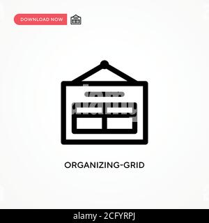 Organizing-grid Simple vector icon. Modern, simple flat vector illustration for web site or mobile app Stock Vector