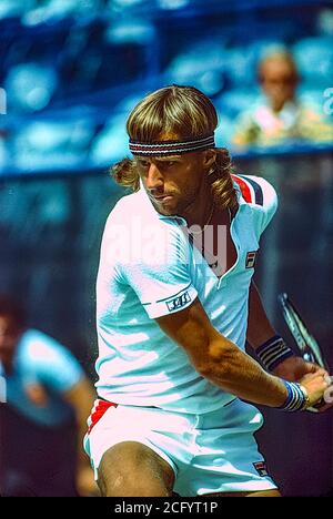Bjorn Borg (SWE) competing at the 1980 US Open Tennis. Stock Photo