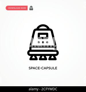 Space-capsule Simple vector icon. Modern, simple flat vector illustration for web site or mobile app Stock Vector