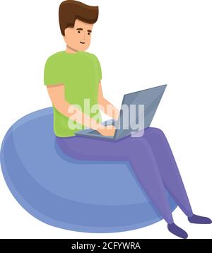 Outsource remote work icon. Cartoon of outsource remote work vector icon for web design isolated on white background Stock Vector