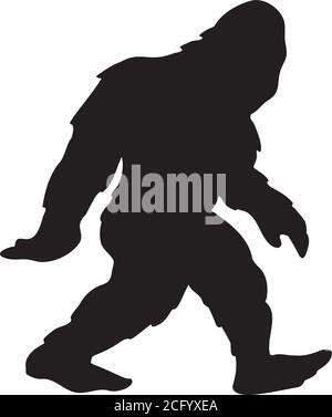 Bigfoot Sasquatch Yeti Silhouette Cartoon Isolated Vector Illustration Stock Vector