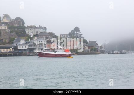 Commercial fishing boat on the river dart, Dartmouth, Devon, England, United Kingdom. Stock Photo