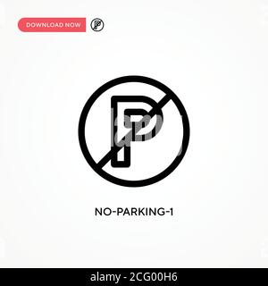 No-parking-1 Simple vector icon. Modern, simple flat vector illustration for web site or mobile app Stock Vector