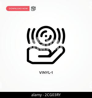 Vinyl-1 Simple vector icon. Modern, simple flat vector illustration for web site or mobile app Stock Vector