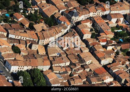 France, Aude, Esperaza (aerial view) Stock Photo
