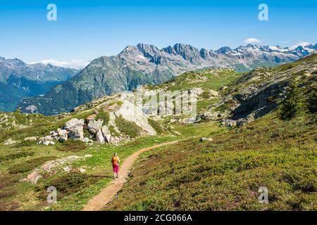 France, Isere, Grandes Rousses massif, L'Alpe d'Huez, hike around the lakes Stock Photo