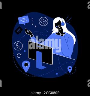 Contact us abstract concept vector illustration. Stock Vector