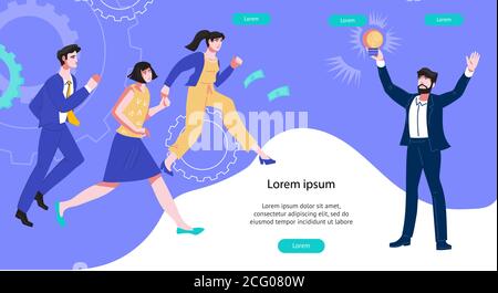 Investment in bright ideas and advanced technology banner template with business people. Stock Vector