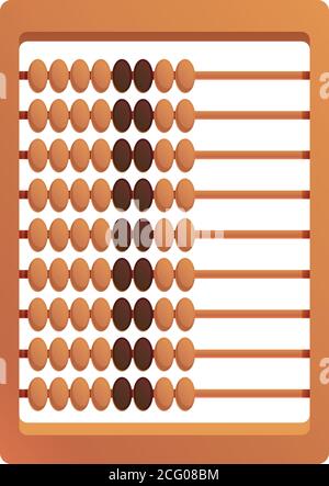 Math abacus icon. Cartoon of math abacus vector icon for web design isolated on white background Stock Vector