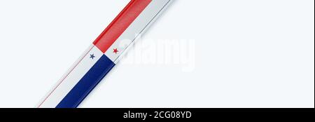 Leather strip with the flag of Panama. Stock Photo