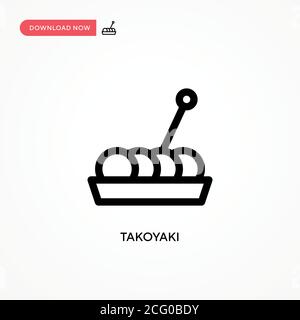 Takoyaki Simple vector icon. Modern, simple flat vector illustration for web site or mobile app Stock Vector