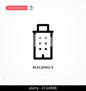 Building-3 Simple vector icon. Modern, simple flat vector illustration for web site or mobile app Stock Vector