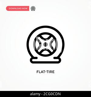 Flat-tire Simple vector icon. Modern, simple flat vector illustration for web site or mobile app Stock Vector