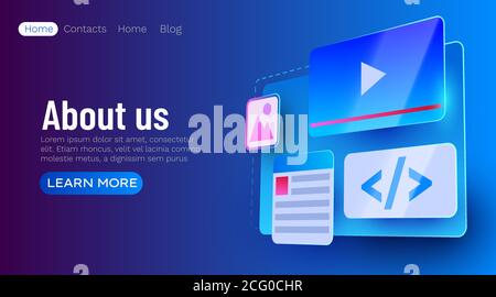 Web site ui element banner. Web development concept. Vector illustration Stock Vector