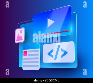Web site ui element. Web development concept. Vector illustration Stock Vector