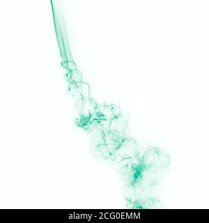 Beautiful green Smoke on White background Stock Photo
