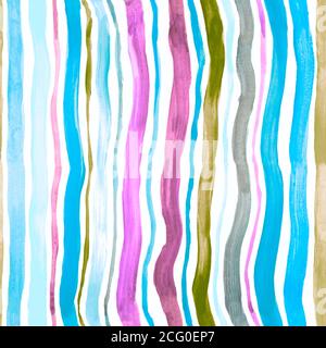 Watercolor seamless pattern borders. Сolorful strips.Hand drawing painting background . Backdrop, background, fabric, Wallpaper. Summer, travel, vacat Stock Photo
