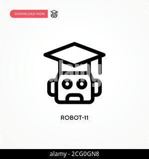 Robot-11 Simple vector icon. Modern, simple flat vector illustration for web site or mobile app Stock Vector