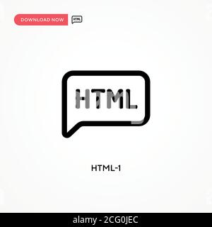 Html-1 Simple vector icon. Modern, simple flat vector illustration for web site or mobile app Stock Vector