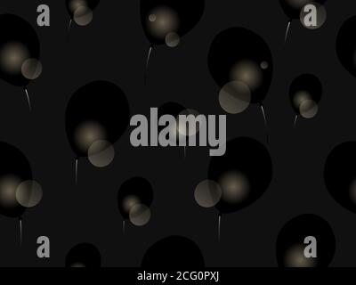 Black balloons on a dark background. Black Friday seamless pattern. Background for promotional items, wrapping paper, prints and fabrics. Vector illus Stock Vector
