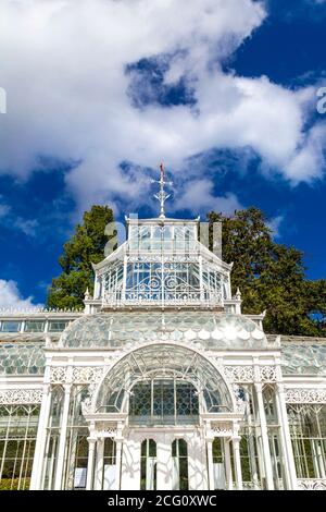 Close-up of Victorian conservatory exterior at Horniman Museum and Gardens, London, UK Stock Photo