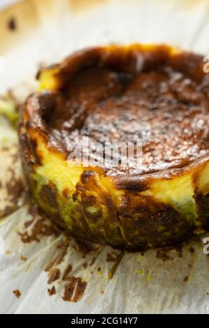 Matcha basque burnt cheesecake Stock Photo