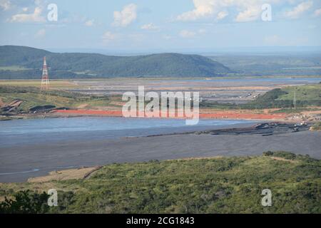 Paracatu gold mine industry and residue pond at Minas Gerais Brazil Stock Photo