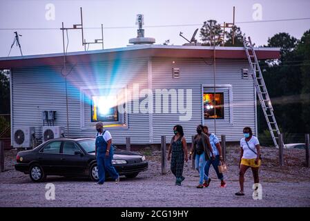 Projection building at a Drive-in Theater. Stock Photo