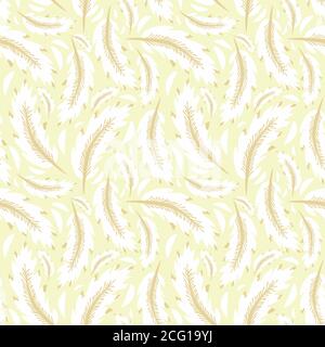 Seamless feathers decorative vector pattern Stock Vector