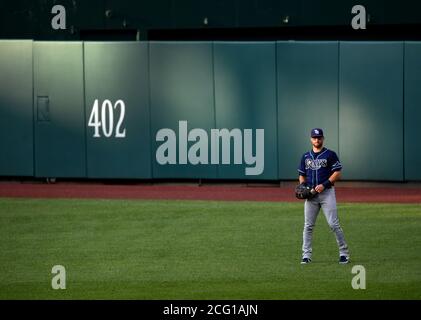 This is a 2020 photo of Kevin Kiermaier of the Tampa Rays baseball team.  This image reflects the 2020 active roster as of Feb. 17, 2020 when this  image was taken. (AP Photo/John Bazemore Stock Photo - Alamy