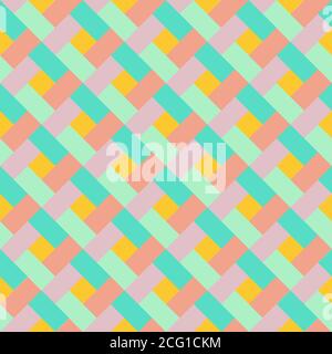 Abstract Colorful Seamless Rectangle Bricks Pattern Background Stock Vector
