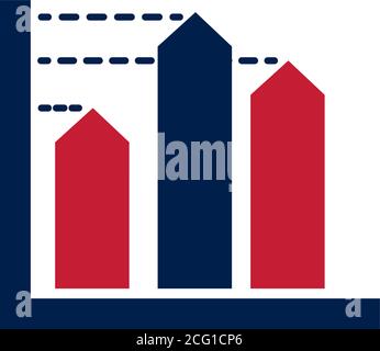 United States elections, campaign infographic democrat republican political, election campaign flat icon design vector illustration Stock Vector
