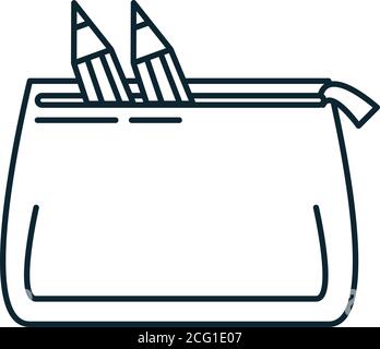 pencil case with colors icon over white background, line style, vector  illustration Stock Vector Image & Art - Alamy