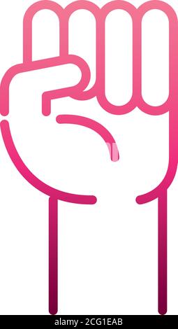 feminism movement icon, fist hand power, female rights gradient style vector illustration Stock Vector