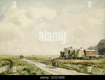 Hardie Charles Martin - the Gypsy Camp - British School - 19th  Century Stock Photo