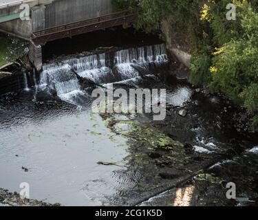 Paterson, New Jersey, USA. 8th Sep, 2020. Aerial View of the Great Falls National Historic Park in Paterson, New Jersey Credit: Debra L. Rothenberg/ZUMA Wire/Alamy Live News Stock Photo