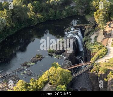 Paterson, New Jersey, USA. 8th Sep, 2020. Aerial View of the Great Falls National Historic Park in Paterson, New Jersey Credit: Debra L. Rothenberg/ZUMA Wire/Alamy Live News Stock Photo