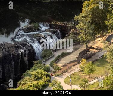 Paterson, New Jersey, USA. 8th Sep, 2020. Aerial View of the Great Falls National Historic Park in Paterson, New Jersey Credit: Debra L. Rothenberg/ZUMA Wire/Alamy Live News Stock Photo