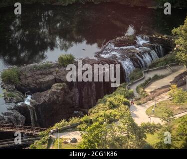 Paterson, New Jersey, USA. 8th Sep, 2020. Aerial View of the Great Falls National Historic Park in Paterson, New Jersey Credit: Debra L. Rothenberg/ZUMA Wire/Alamy Live News Stock Photo