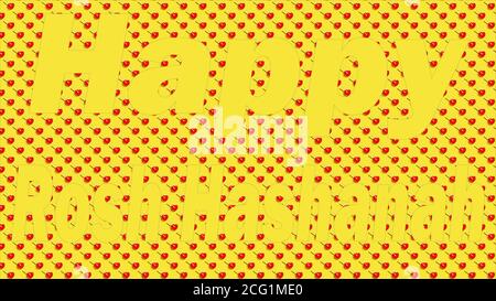 Seamless pattern Jar with honey and shadow on yellow background. The concept of the Rosh Hashanah holiday - the Jewish New Year. Inscription Happy Ros Stock Photo