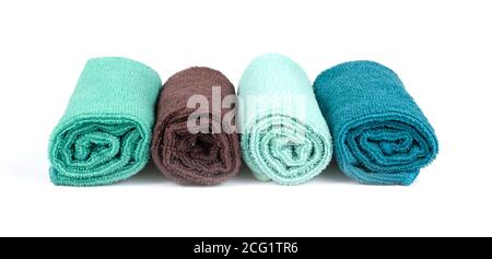 Microfiber Cleaning Cloth Isolated on White Background Stock Photo