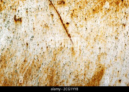 old rusty sheet of iron painted with gray paint background texture backdrop Stock Photo