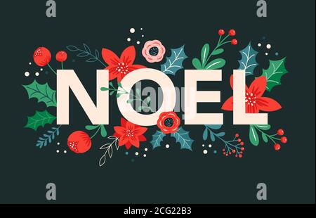 Christmas backgrounds and New year abstract botanical illustrations, cards and patterns with red flowers and leaves.  Stock Vector