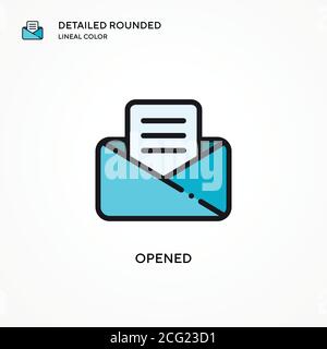 Opened vector icon. Modern vector illustration concepts. Easy to edit and customize. Stock Vector