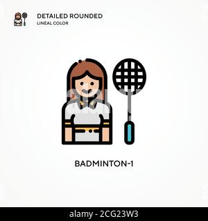 Badminton-1 vector icon. Modern vector illustration concepts. Easy to edit and customize. Stock Vector