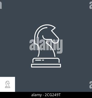 Horse Chess Related Vector Line Icon. Stock Vector