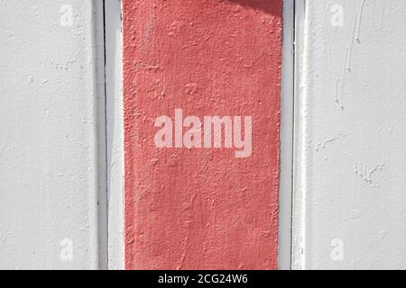 Painted corrugated metal texture. Abstract background painted in grey and dirty pink color. Stock Photo