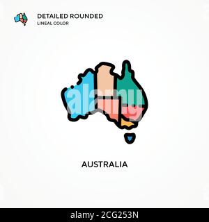 Australia vector icon. Modern vector illustration concepts. Easy to edit and customize. Stock Vector